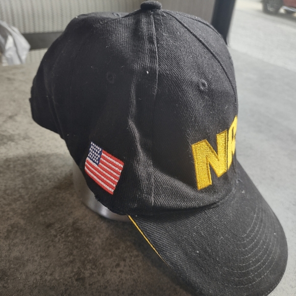 NRA National Rifle Association Hat Black Yellow Logo Adjustable Cap USA Flag 2A - Picture 4 of 4